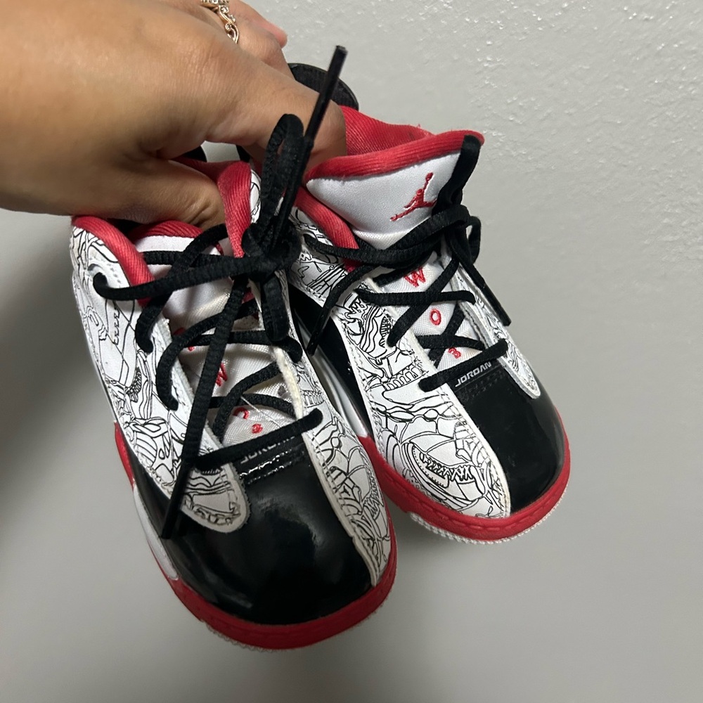 Jordan Kids Sneakers - Black, Red, and White